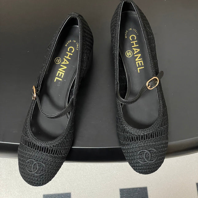 HIGH BALLET MARY JANE 50MM IN BLACK RAFFIA