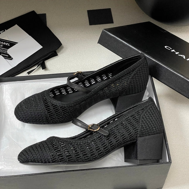 HIGH BALLET MARY JANE 50MM IN BLACK RAFFIA