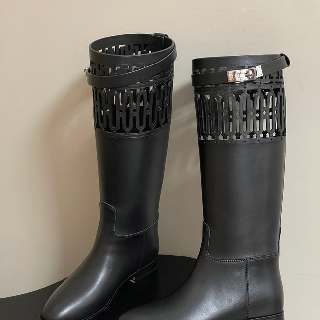 HM JUMPING BOOTS IN BLACK CALFSKIN 423264