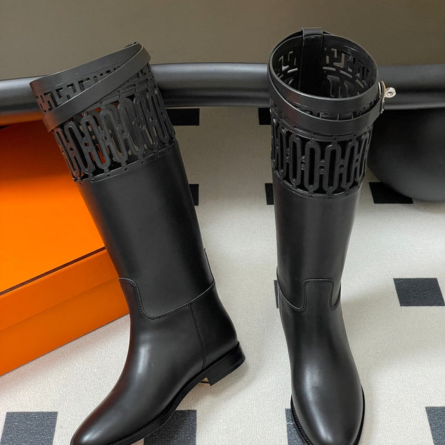 HM JUMPING BOOTS IN BLACK CALFSKIN 423264