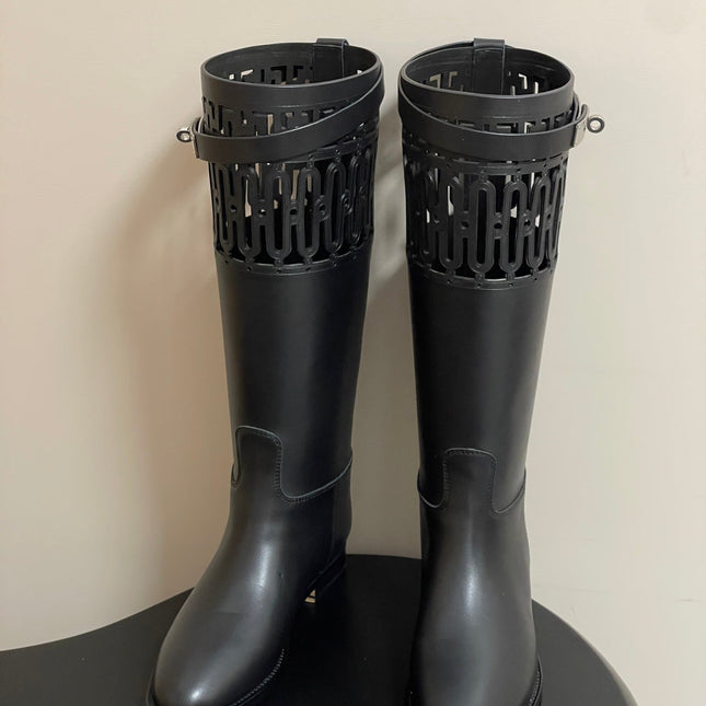 HM JUMPING BOOTS IN BLACK CALFSKIN 423264