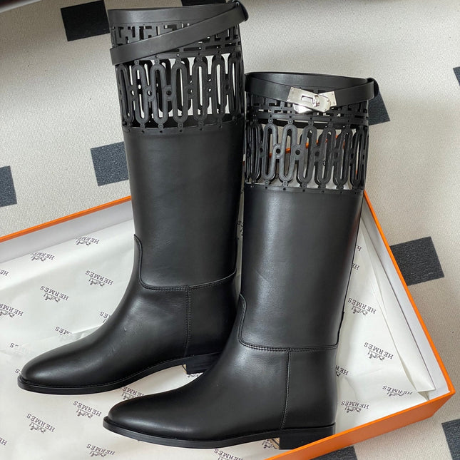 HM JUMPING BOOTS IN BLACK CALFSKIN 423264