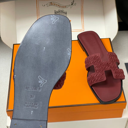 HM 25S ORAN SANDAL IN DARK RED SUEDE AND LAMBSKIN