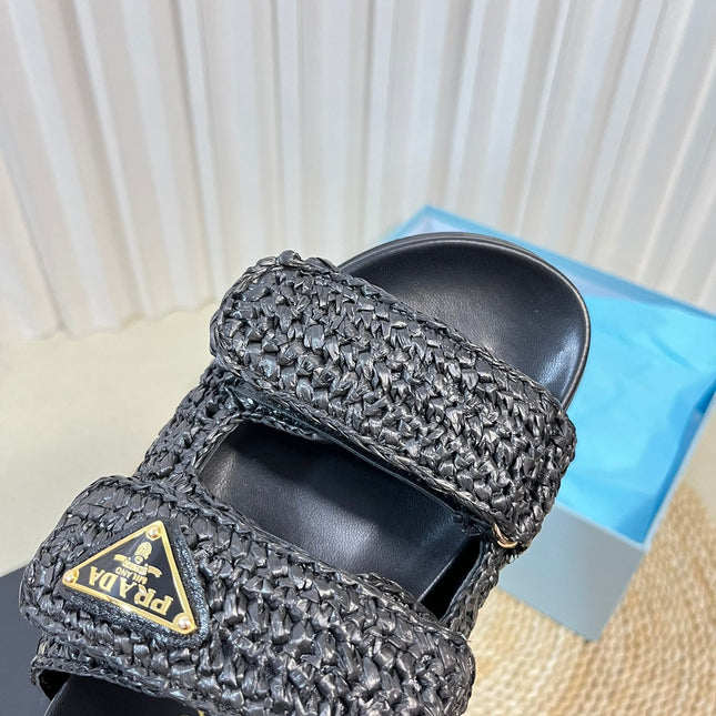 Pra Raffia Cork Slide 40 Black