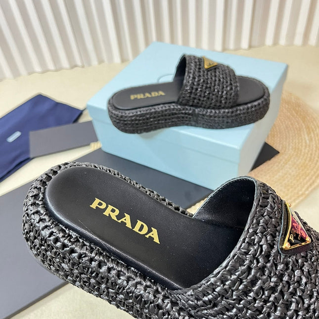 Crochet Flatform Slides 40 Black