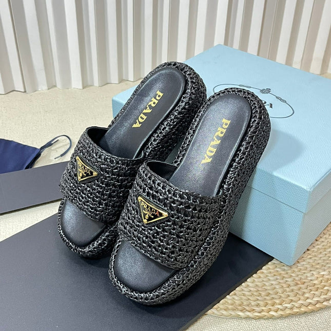 Crochet Flatform Slides 40 Black