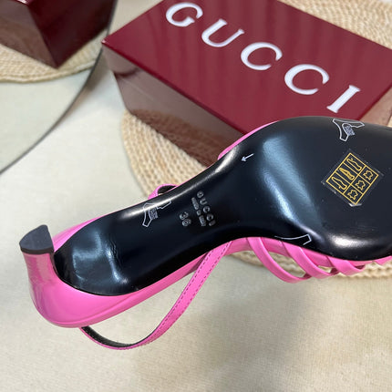 SLINGBACK PUMP 6 CM IN FUSCIA PINK GLOSSY CALFSKIN