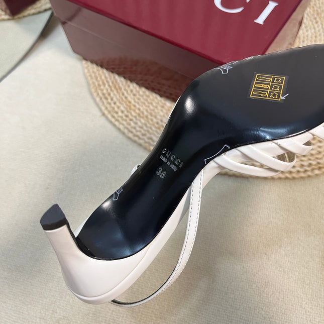 SLINGBACK PUMP 6 CM IN WHITE GLOSSY CALFSKIN