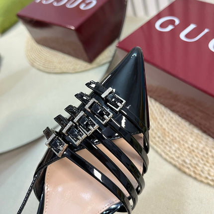 SLINGBACK PUMP 6 CM IN BLACK GLOSSY CALFSKIN