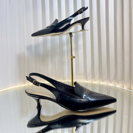 BOY SLINGBACK PUMP 35MM 25S IN BLACK CALFSKIN