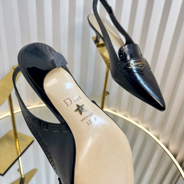 BOY SLINGBACK PUMP 35MM 25S IN BLACK CALFSKIN