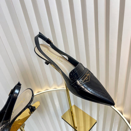 BOY SLINGBACK PUMP 35MM 25S IN BLACK CALFSKIN