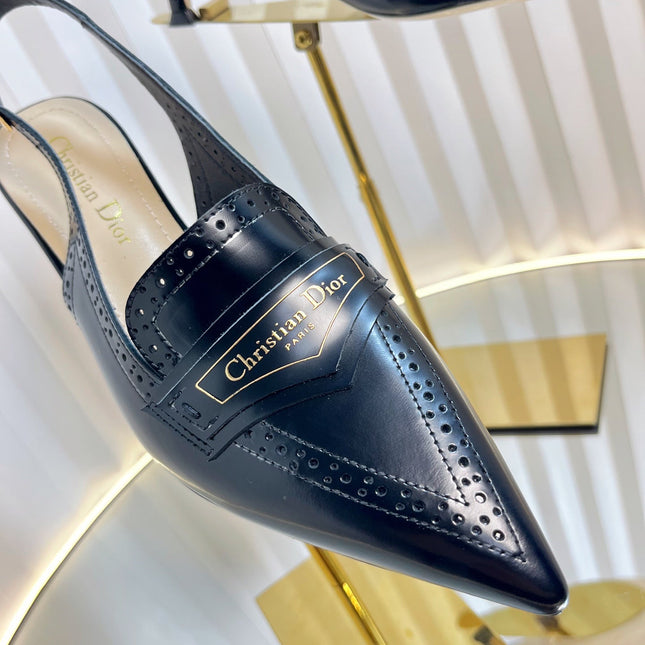 BOY SLINGBACK PUMP 35MM 25S IN BLACK CALFSKIN