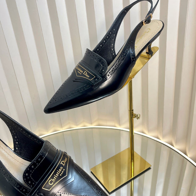 BOY SLINGBACK PUMP 35MM 25S IN BLACK CALFSKIN