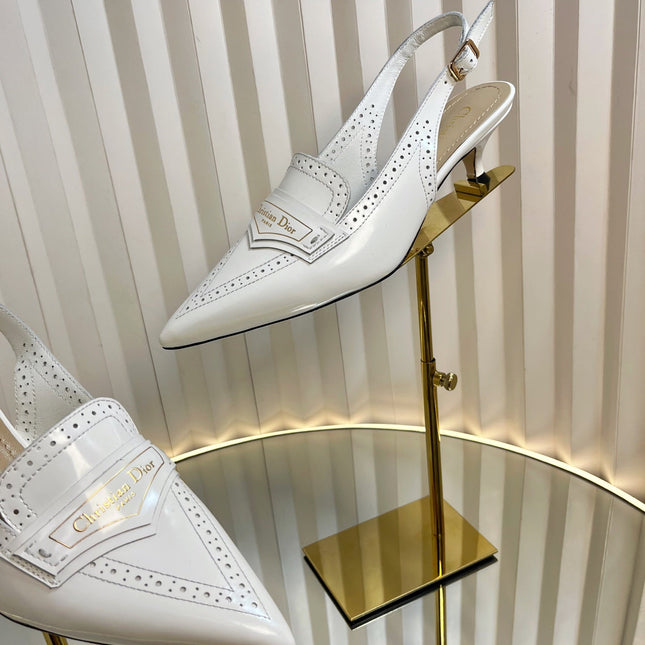 BOY SLINGBACK PUMP 35MM 25S IN WHITE CALFSKIN