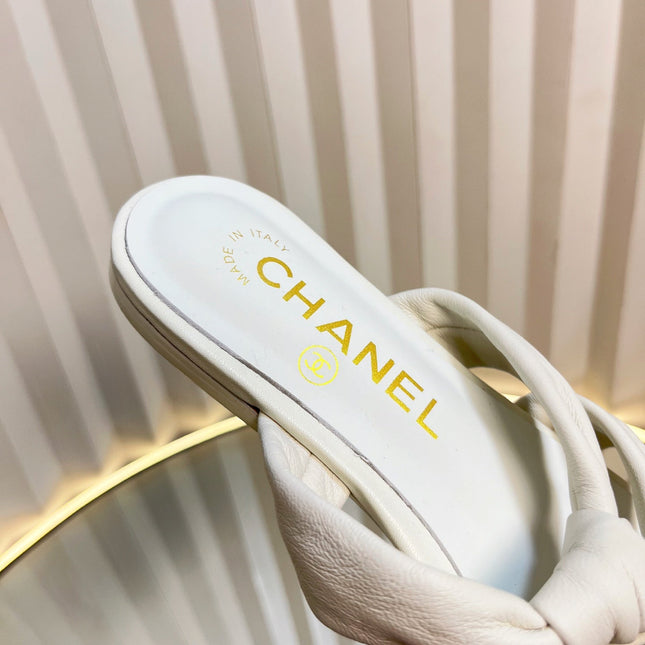 THREE STRAPS MULE IN WHITE CALFSKIN