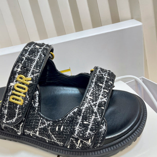 DIORACT SLIDES 25MM IN BLACK TWEED