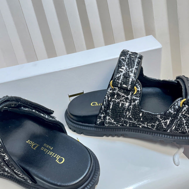 DIORACT SLIDES 25MM IN BLACK TWEED
