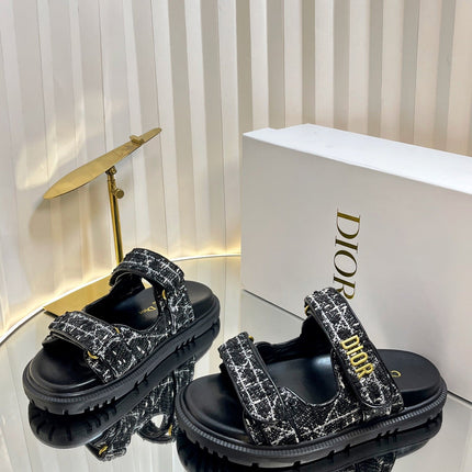 DIORACT SLIDES 25MM IN BLACK TWEED