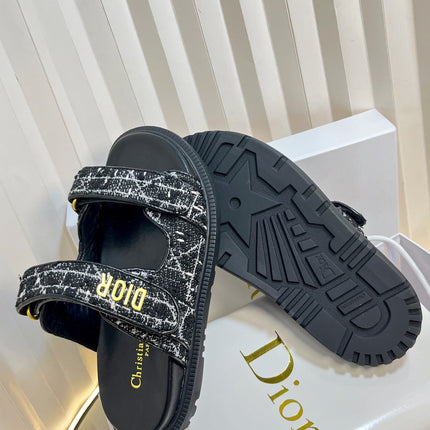 DIORACT SLIDES 25MM IN BLACK TWEED