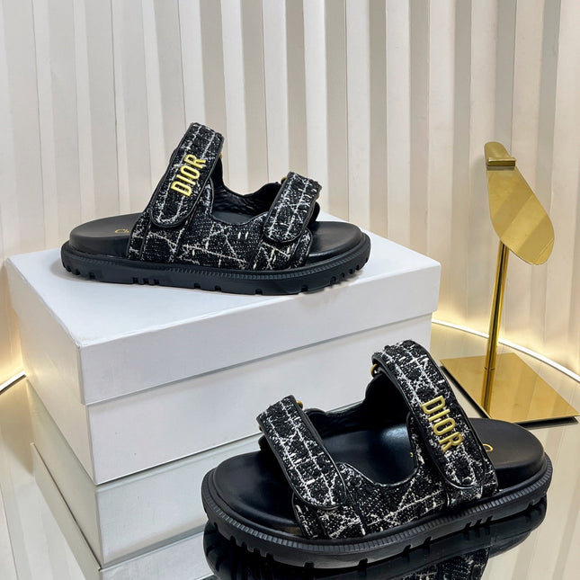 DIORACT SLIDES 25MM IN BLACK TWEED