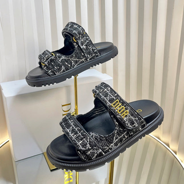 DIORACT SLIDES 25MM IN BLACK TWEED