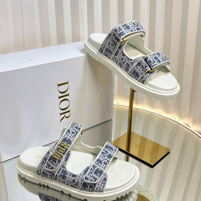 DIORACT SLIDES 25MM IN GRAY TWEED