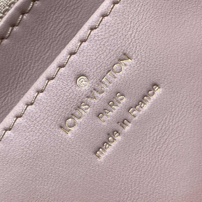 LV 25S GO-14 MM 23 IN LIGHT PINK QUILTED LAMBSKIN GOLD HARDWRE