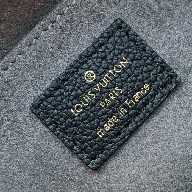MADELEINE 30 IN BLACK MONOGRAM CALFSKIN EMBOSSED LOGO