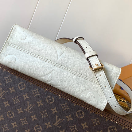 LV 25S ONTHEGO EAST WEST BAG 25 IN CREAM CALFSKIN MONOGRAM EMPREINTE