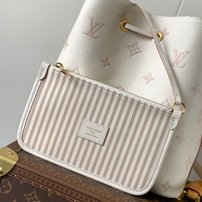 NÉONOÉ 26 IN WHITE AND PINK MONOGRAM CANVAS