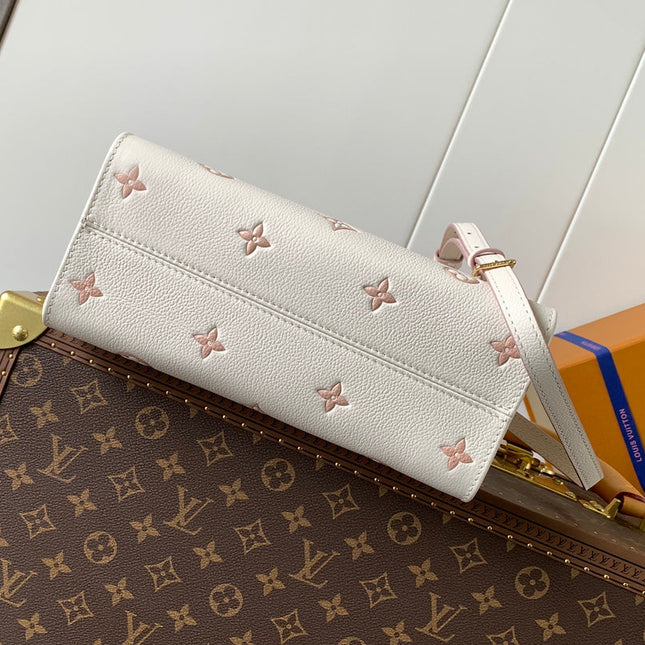 ONTHEGO 25 IN WHITE AND PINK MONOGRAM CALFSKIN
