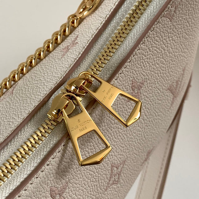 BOULOGNE 29 IN WHITE AND PINK MONOGRAM EMPREINTE CANVAS GOLD HARDWARE