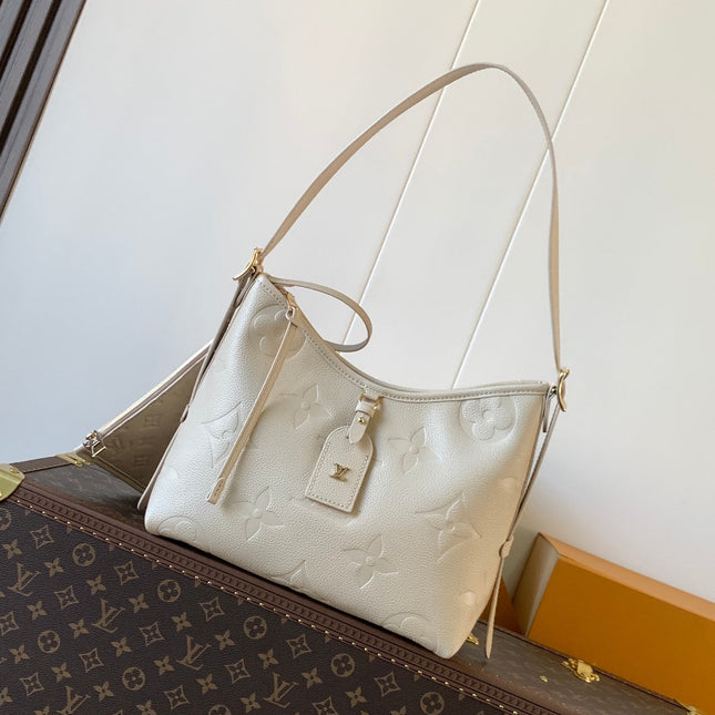 CARRYALL BAG 30 IN WHITE MONOGRAM CALFSKIN GOLD HARDWARE