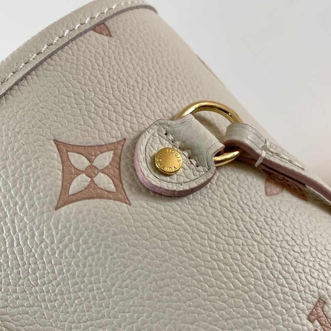NEVERFULL MM TOTE BAG 32 IN WHITE MIX PINK CALFSKIN