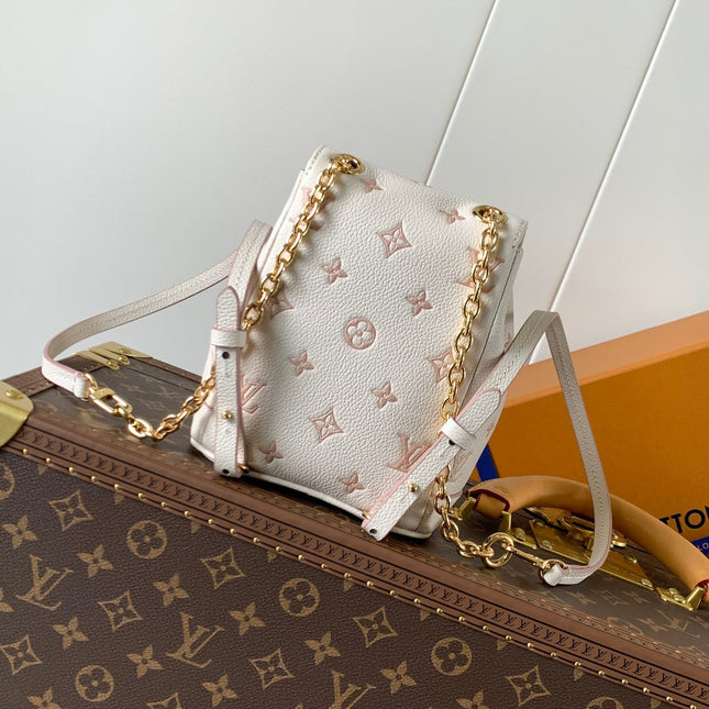 NANO NOÉ 19 IN WHITE MIX PINK MONOGRAM EMPREINTE CALFSKIN