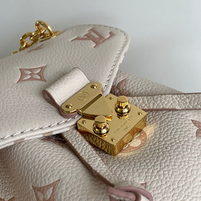 NANO NOÉ 19 IN WHITE MIX PINK MONOGRAM EMPREINTE CALFSKIN