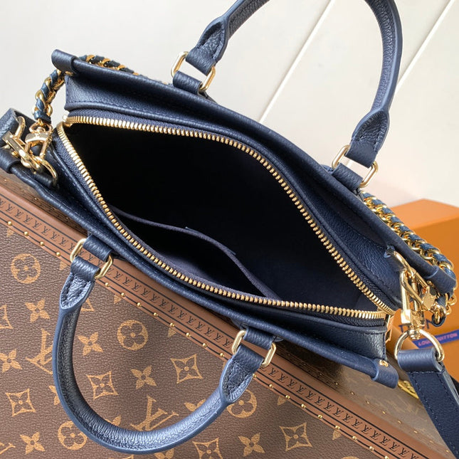 LV 25S ONTHEGO EAST WEST BAG 25 IN NAVY BLUE CALFSKIN MONOGRAM EMPREINTE