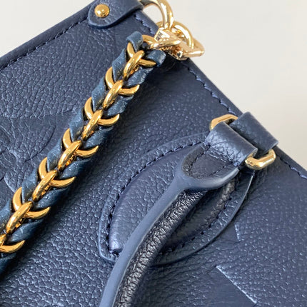 LV 25S ONTHEGO EAST WEST BAG 25 IN NAVY BLUE CALFSKIN MONOGRAM EMPREINTE