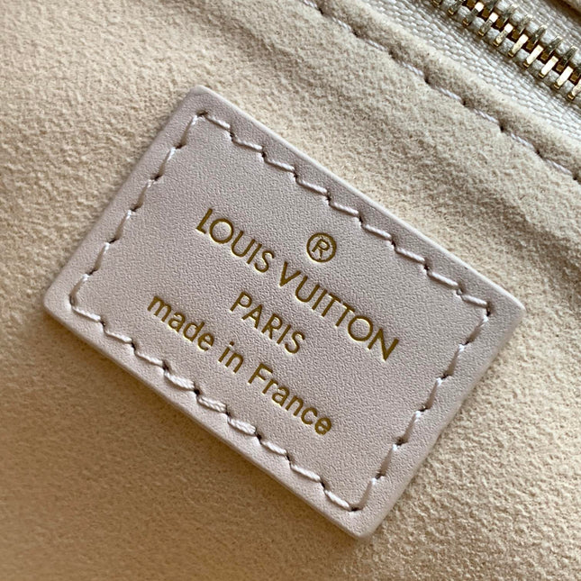 LV 25S ONTHEGO PM BAG 25 IN BEIGE DREAM EMBOSSED TEXTURED CALFSKIN