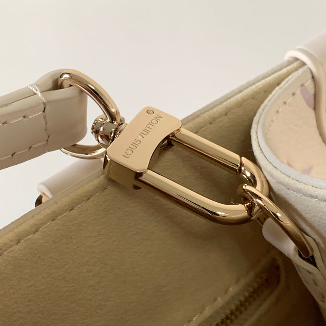 LV 25S ONTHEGO PM BAG 25 IN BEIGE DREAM EMBOSSED TEXTURED CALFSKIN