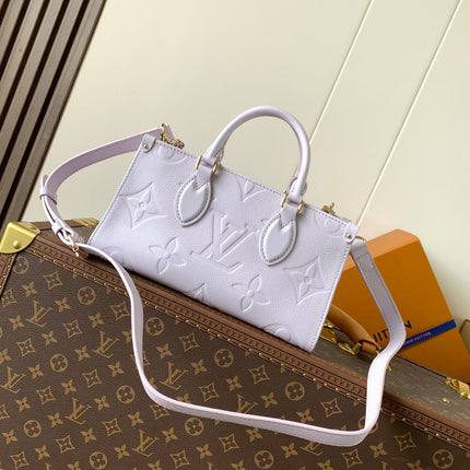 LV 25S ONTHEGO EAST WEST BAG 25 IN LIGHT LAVENDER CALFSKIN MONOGRAM EMPREINTE