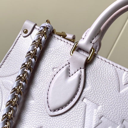 LV 25S ONTHEGO EAST WEST BAG 25 IN LIGHT LAVENDER CALFSKIN MONOGRAM EMPREINTE