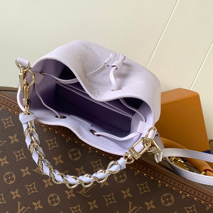 LV 25S NÉONOÉ BB 20 IN MISTY PURPLE CALFSKIN GOLD HARDWARE
