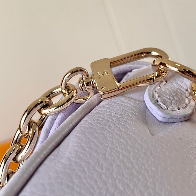LV 25S WALLET ON CHAIN IVY 23 IN MISTY PURPLE EMBOSSED CALFSKIN TRIM