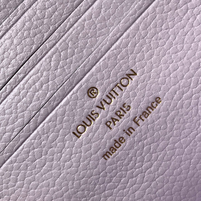 LV 25S WALLET ON CHAIN IVY 23 IN MISTY PURPLE EMBOSSED CALFSKIN TRIM