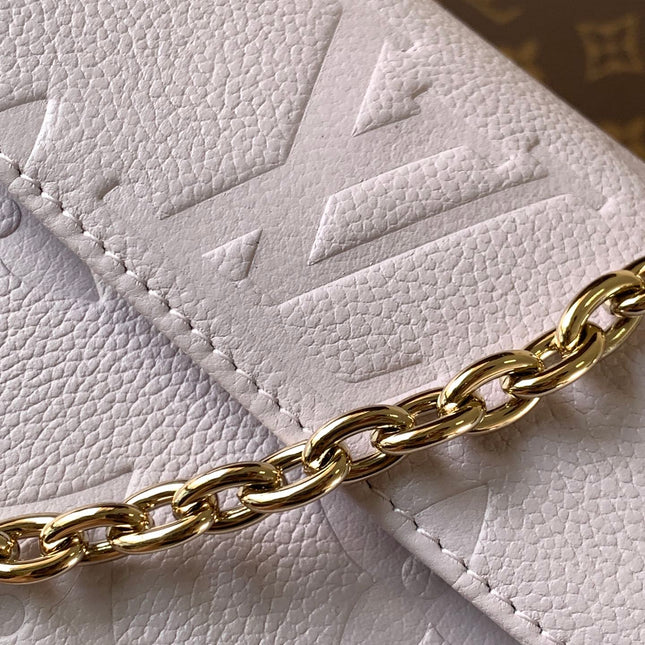 LV 25S WALLET ON CHAIN IVY 23 IN MISTY PURPLE EMBOSSED CALFSKIN TRIM