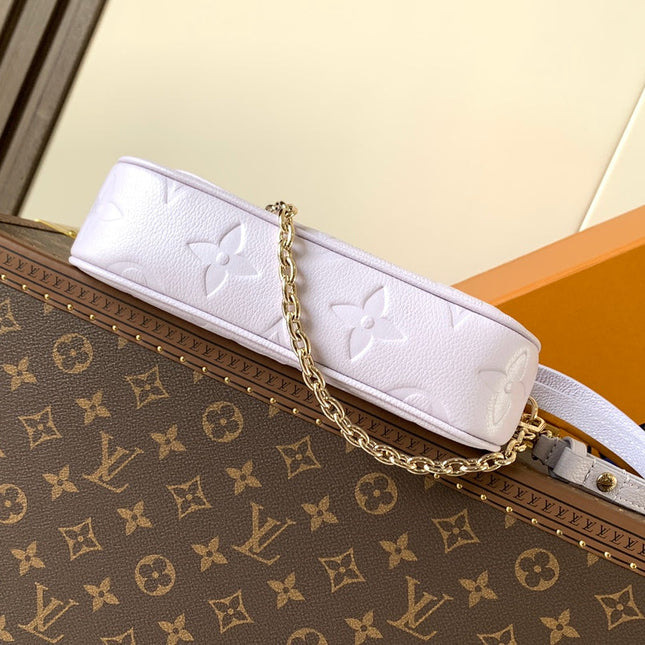 LV 25S WALLET ON CHAIN IVY 23 IN MISTY PURPLE EMBOSSED CALFSKIN TRIM