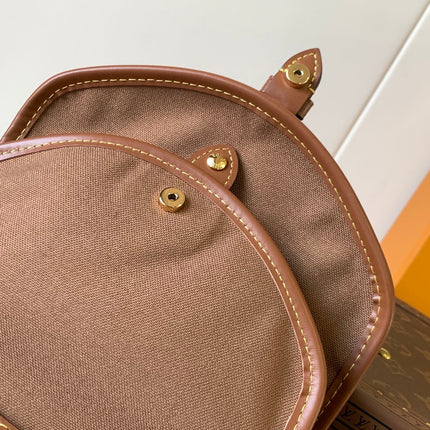 LV 25S DUO BB BAG 19 IN BROWN MONOGRAM COATED CANVAS AND CALFSKIN