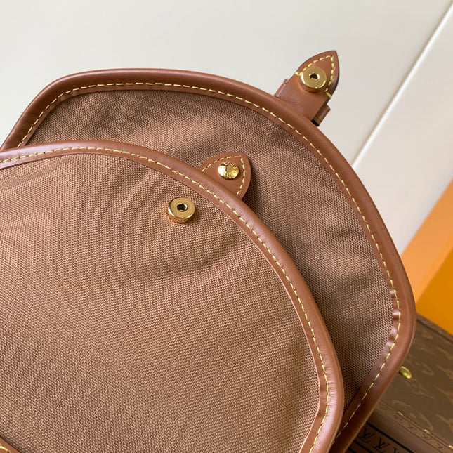 LV 25S DUO BB BAG 19 IN BROWN MONOGRAM COATED CANVAS AND CALFSKIN